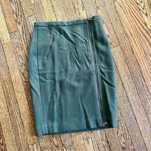 J Crew Olive Green Will Skirt/Zipper Side/Size 4/Pencil Skirt